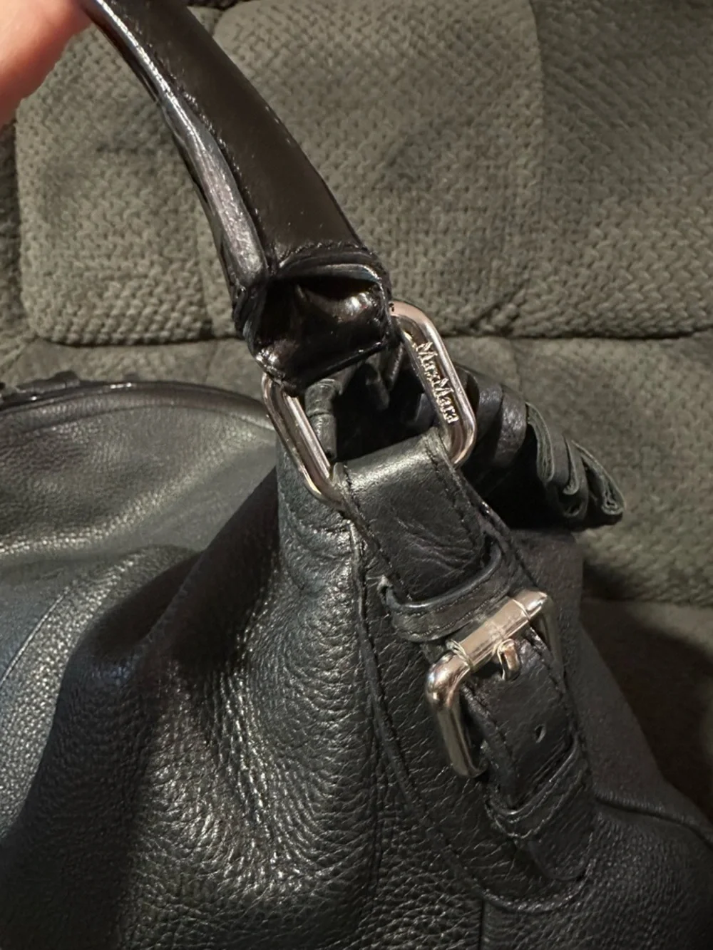 MaxMara Y2K Black Leather Fringe Bag